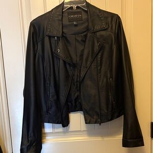 Forever 21 Sleek Black Leather Jacket